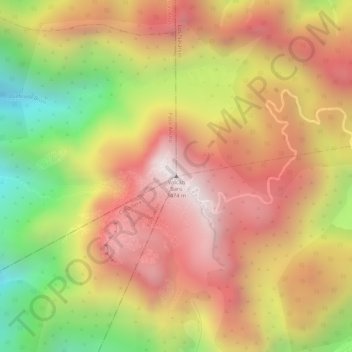Mapa topográfico Volcán Barú, altitud, relieve