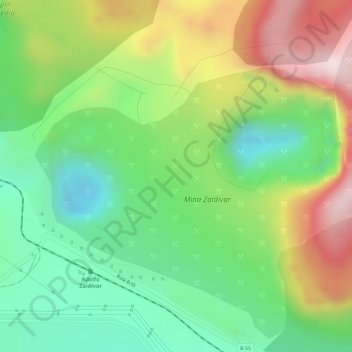 Mapa topográfico Mina Zaldivar, altitud, relieve