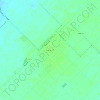 Mapa topográfico Roberts, altitud, relieve