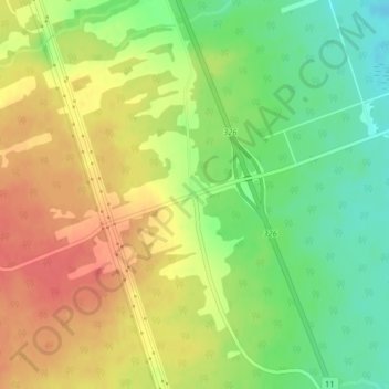 Mapa topográfico LaPlante, altitud, relieve