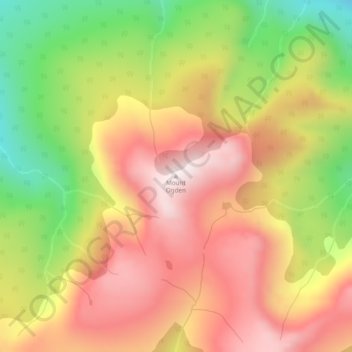 Mapa topográfico Mount Ogden, altitud, relieve