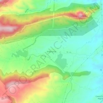 Mapa topográfico El Barranco, altitud, relieve