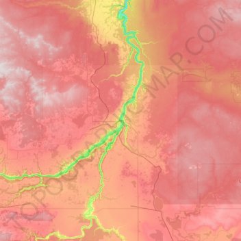 Mapa topográfico Peace River (town), altitud, relieve