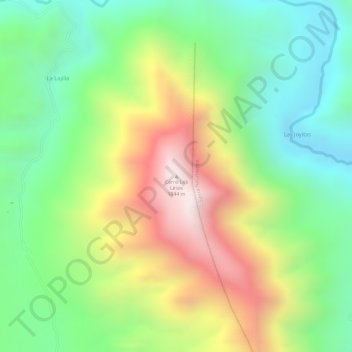 Mapa topográfico Cerro Los Lirios, altitud, relieve