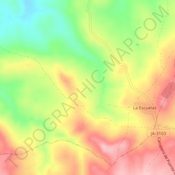 Mapa topográfico Escuelas, altitud, relieve