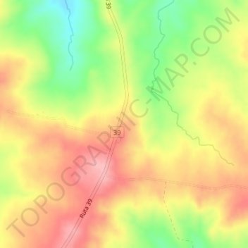 Mapa topográfico Coronilla, altitud, relieve