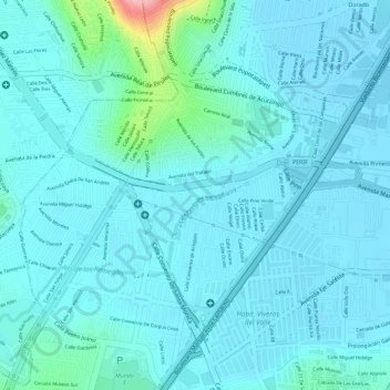 Mapa topográfico Parque, altitud, relieve