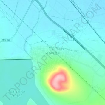 Mapa topográfico La Estancia, altitud, relieve