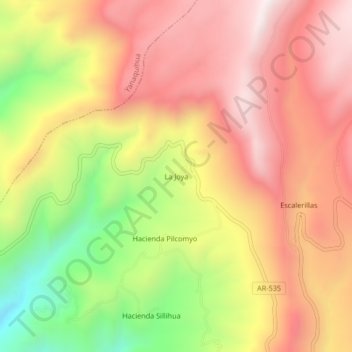 Mapa topográfico La Joya, altitud, relieve