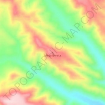 Mapa topográfico Mesa Bonita, altitud, relieve
