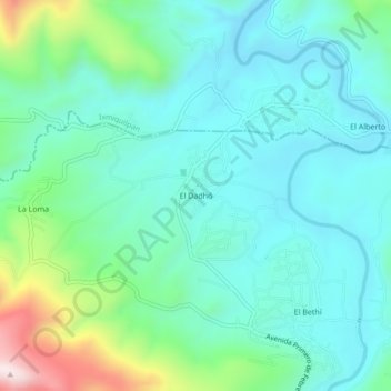 Mapa topográfico El Dadhó, altitud, relieve