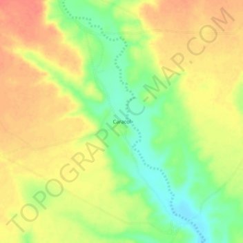 Mapa topográfico Caracol, altitud, relieve
