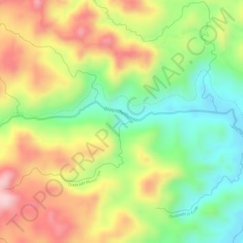 Mapa topográfico Cabañas, altitud, relieve