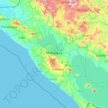 Mapa topográfico Distrito I, altitud, relieve