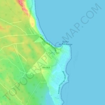 Mapa topográfico Tabatinga, altitud, relieve