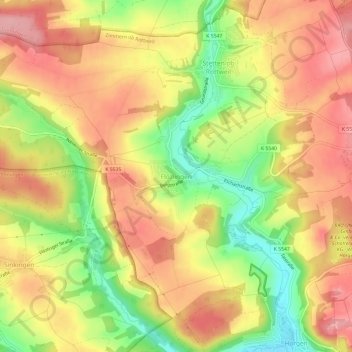Mapa topográfico Flözlingen, altitud, relieve