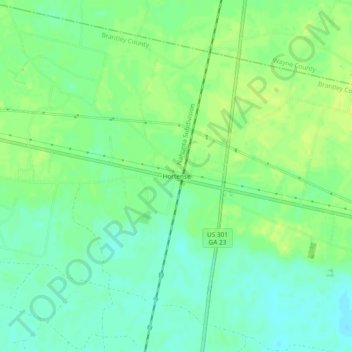 Mapa topográfico Hortense, altitud, relieve