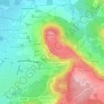 Mapa topográfico Neumarkt-Blick, altitud, relieve