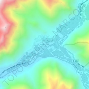 Mapa topográfico Rivadavia, altitud, relieve