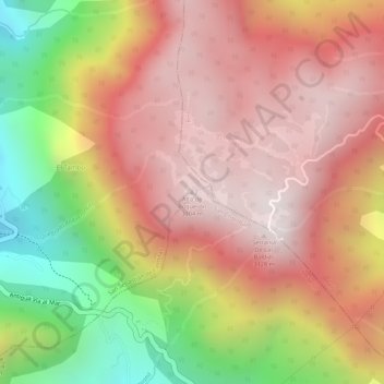Mapa topográfico Alto de Boquerón, altitud, relieve