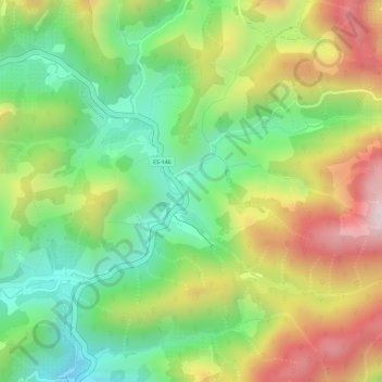 Mapa topográfico São Marcos, altitud, relieve