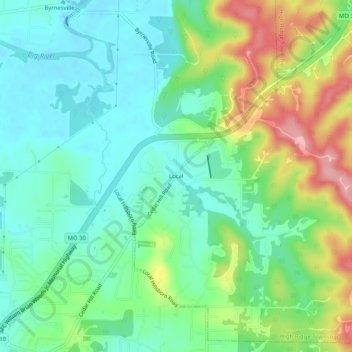 Mapa topográfico Local, altitud, relieve