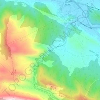 Mapa topográfico Tobera, altitud, relieve