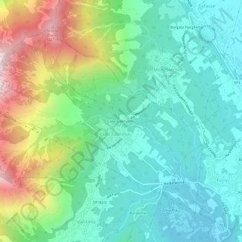 Mapa topográfico Case Galinverno, altitud, relieve