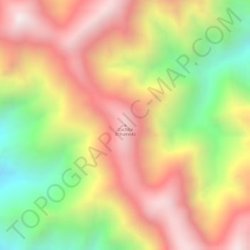 Mapa topográfico Cuchilla El Humedo, altitud, relieve