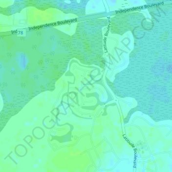 Mapa topográfico Latitude Margaritaville, altitud, relieve