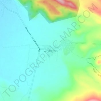 Mapa topográfico Camichines, altitud, relieve