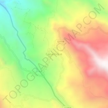 Mapa topográfico Capachique, altitud, relieve