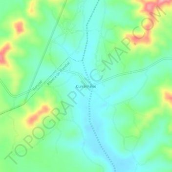 Mapa topográfico Curral Falso, altitud, relieve