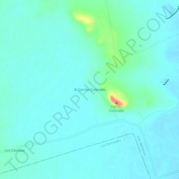 Mapa topográfico El Cerrito Colorado, altitud, relieve