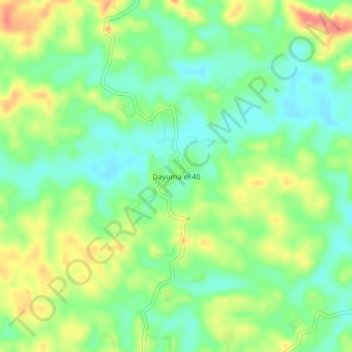 Mapa topográfico Dayuma el 40, altitud, relieve