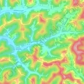Mapa topográfico Miletus, altitud, relieve