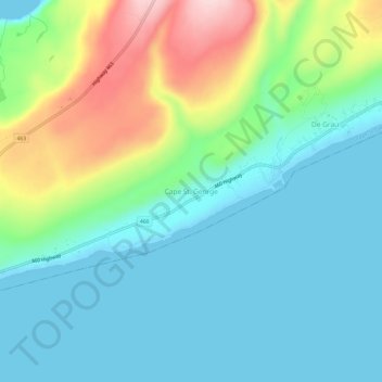 Mapa topográfico Cape St. George, altitud, relieve