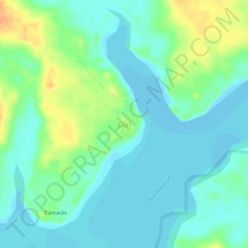 Mapa topográfico Curi, altitud, relieve