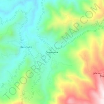 Mapa topográfico Tepexoxuca, altitud, relieve