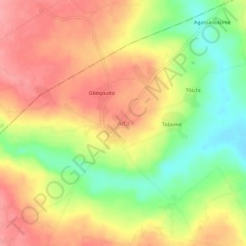Mapa topográfico Aifa, altitud, relieve