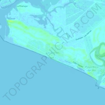 Mapa topográfico Las Glorias, altitud, relieve