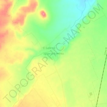 Mapa topográfico Ignacio Ramírez, altitud, relieve