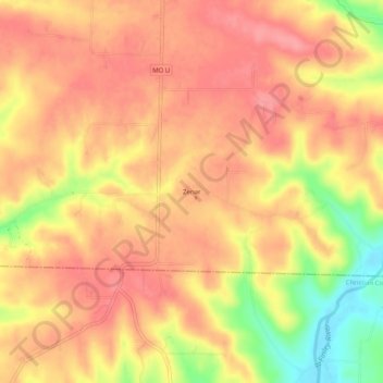 Mapa topográfico Zenar, altitud, relieve
