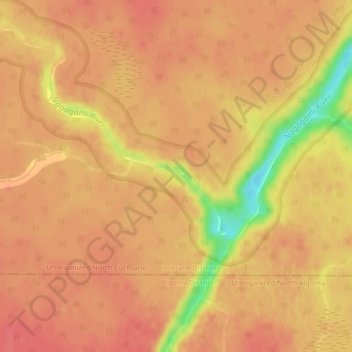 Mapa topográfico The Canyon, altitud, relieve