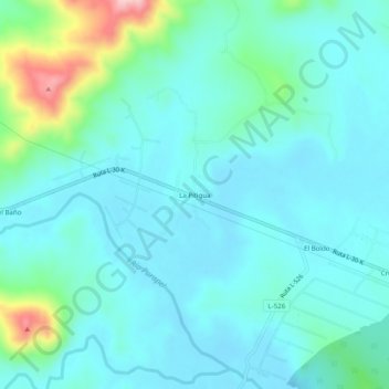 Mapa topográfico La Pitigua, altitud, relieve