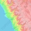Mapa topográfico Provincia de Huaral, altitud, relieve