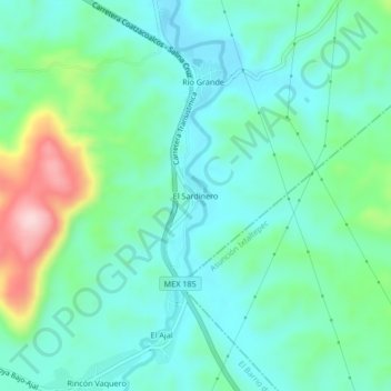 Mapa topográfico El Sardinero, altitud, relieve