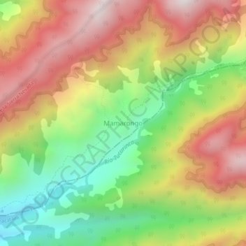 Mapa topográfico Mamarongo, altitud, relieve