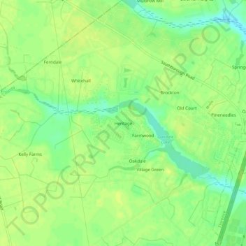 Mapa topográfico Heritage, altitud, relieve