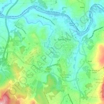 Mapa topográfico Arco, altitud, relieve